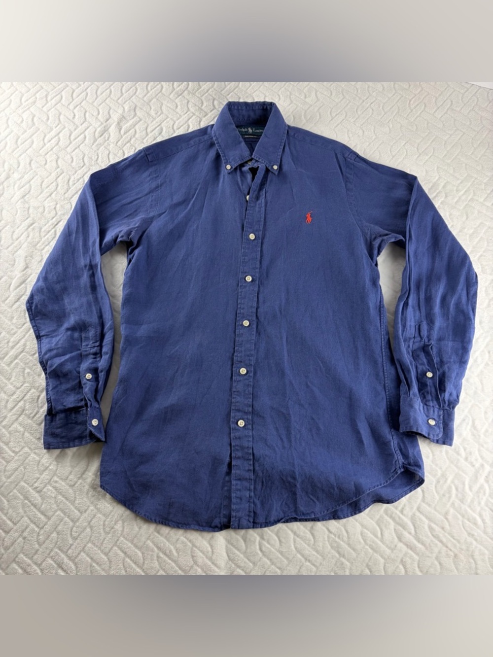 Ralph Lauren Custom Fit Linen Shirt Classic Summer Essentials Men’s Size Small